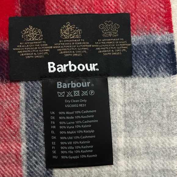 NWT - Barbour Lambswool and Cashmere Blended Tartan Scarf - Picture 6 of 6
